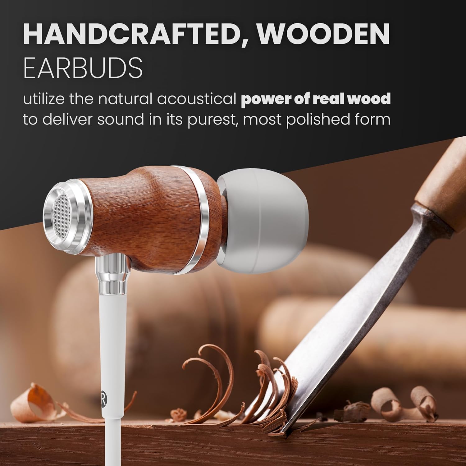 Symphonized Premium Wooden iPhone Earphones Wired (Apple MFI Certified), Deep Bass Sound, 3D Sound, Microphone Volume Control, 90% Noise Cancelling with Lightning. Earphones for iPhone SE to 14