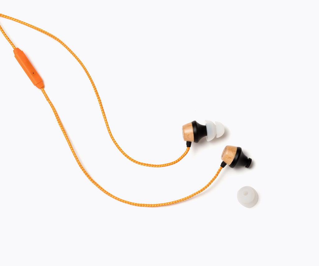 ALN In-Ear Wood Headphones - Orange Stripe