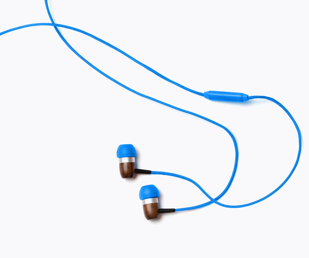 GLXY In-Ear Wood Headphones - Blue