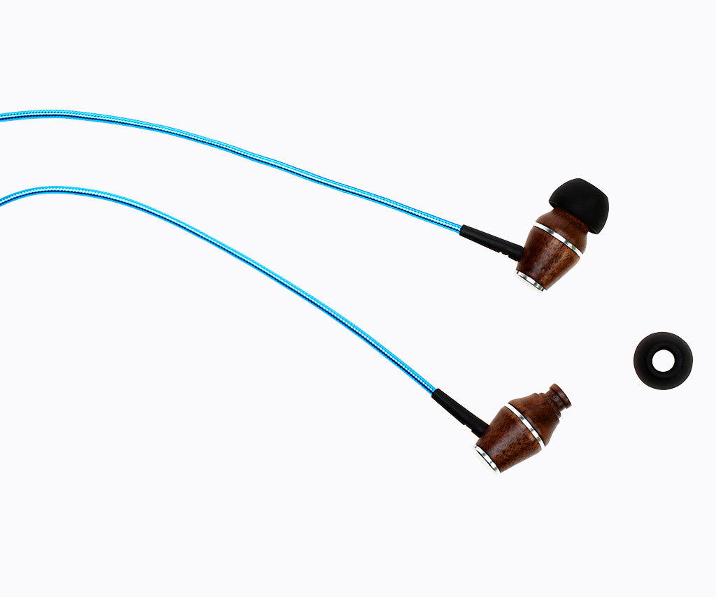 XTC 2.0 In-Ear Wood Headphones - Electric Blue