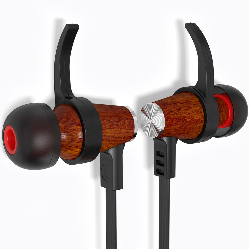 XTC Bluetooth Wireless In-ear Wood Headphones - Black