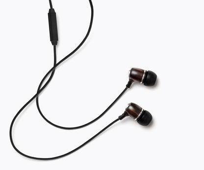 Symphonized Bling Premium Genuine Wood in-Ear Noise-isolating Headphones with Mic and Nylon Cable