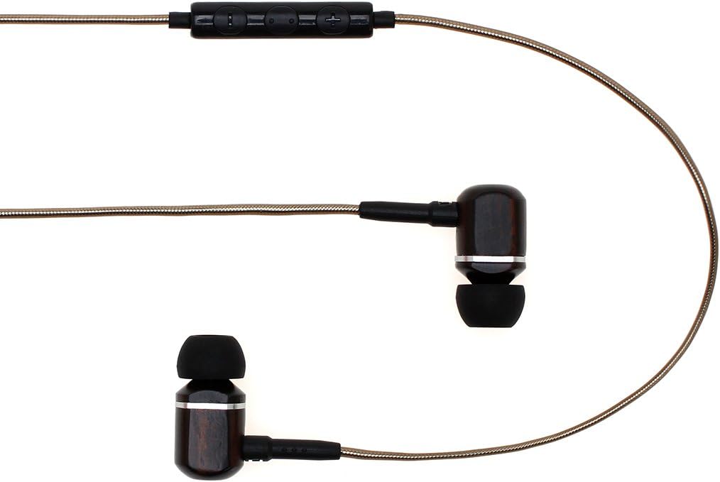 Symphonized MTRX 2.0 Premium Wired Earbuds - Wood in-Ear Headphones with Microphone & Volume Control, Noise Isolation - Corded Ear Buds for Android - Earphones for Computer & Laptop