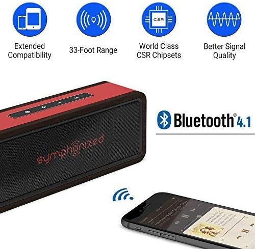 Symphonized NXT 2.0 Premium Genuine Bluetooth Portable Speaker. Compatible with All Bluetooth iOS Devices, All Android Devices and Mp3 Players