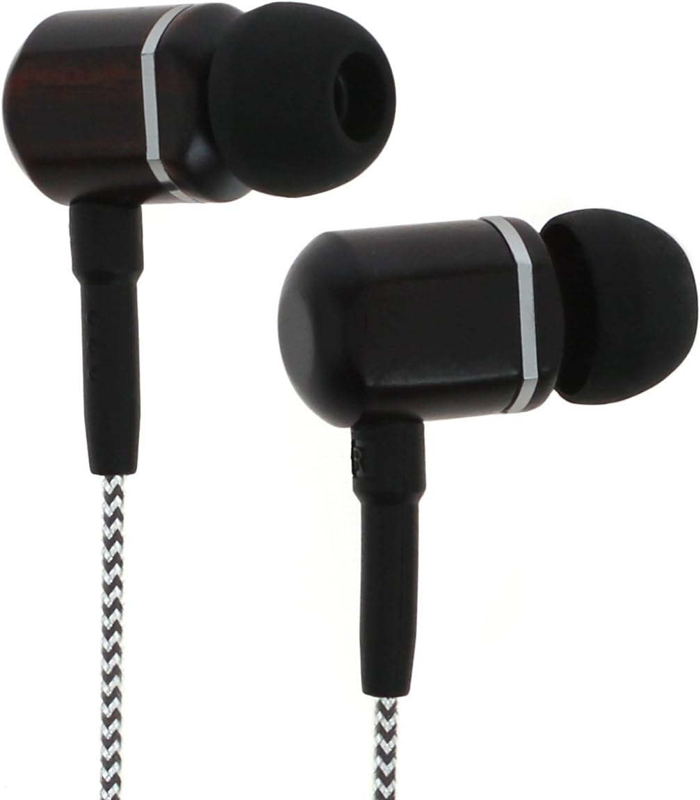 Symphonized MTRX 2.0 Premium Wired Earbuds - Wood in-Ear Headphones with Microphone & Volume Control, Noise Isolation - Corded Ear Buds for Android - Earphones for Computer & Laptop