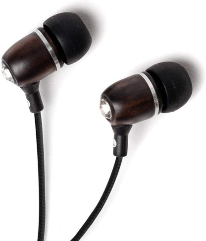 Symphonized Bling Premium Genuine Wood in-Ear Noise-isolating Headphones with Mic and Nylon Cable