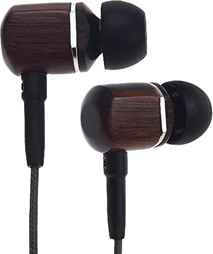 Symphonized MTRX Premium Genuine Wood in-Ear Noise-isolating Headphones with Mic and Nylon Cable