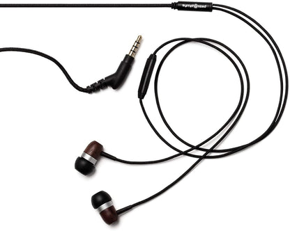 Symphonized GLXY Premium Genuine Wood in-Ear Noise-isolating Headphones with Mic and Nylon Cable