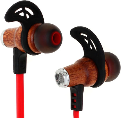 Symphonized NRG Bluetooth Wireless Wood in-Ear Noise-isolating Headphones, Earbuds, Earphones with Mic & Volume Control