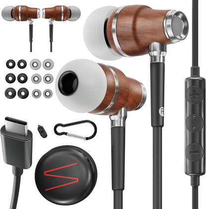 Symphonized USB C Headphones with Microphone - USB C Earbuds Wired, Earbuds USB C, Headphone Wired, Type C Headphone, USBC Headphones, USB-C Headphones, USBC Earbuds, Type C Earbuds, USB C Earphones