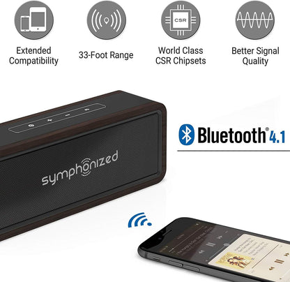 Symphonized NXT 2.0 Premium Genuine Bluetooth Portable Speaker. Compatible with All Bluetooth iOS Devices, All Android Devices and Mp3 Players