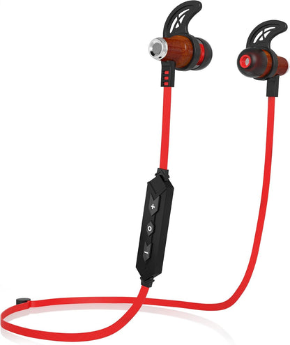 Symphonized NRG Bluetooth Wireless Wood in-Ear Noise-isolating Headphones, Earbuds, Earphones with Mic & Volume Control