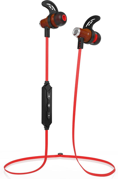 Symphonized NRG Bluetooth Wireless Wood in-Ear Noise-isolating Headphones, Earbuds, Earphones with Mic & Volume Control