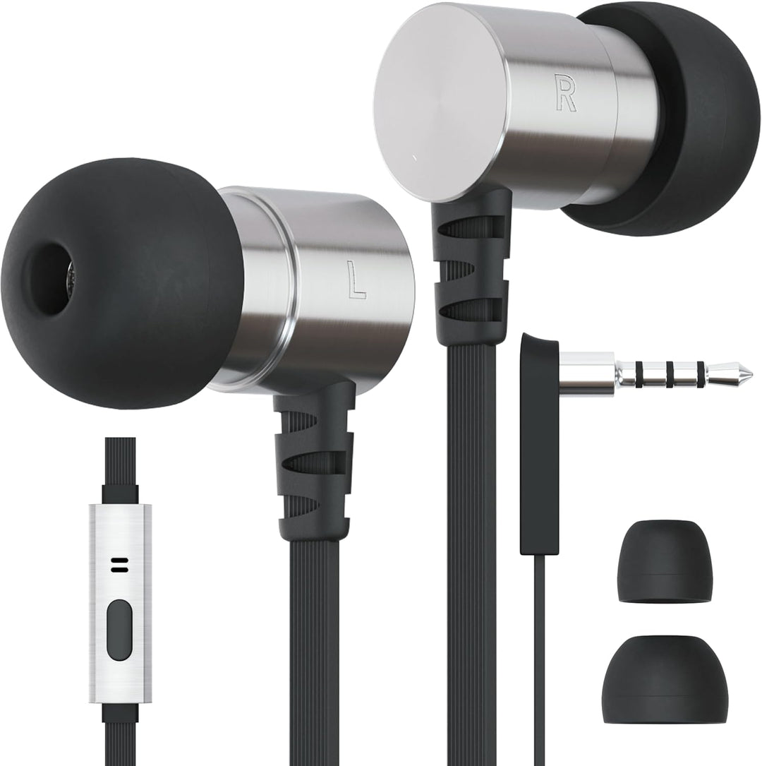 Symphonized Metal Wired Earbuds with Microphone — Corded Earbuds, Wire