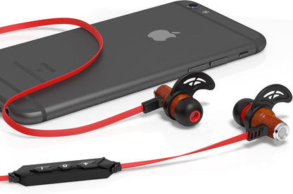 Symphonized NRG Bluetooth Wireless Wood in-Ear Noise-isolating Headphones, Earbuds, Earphones with Mic & Volume Control