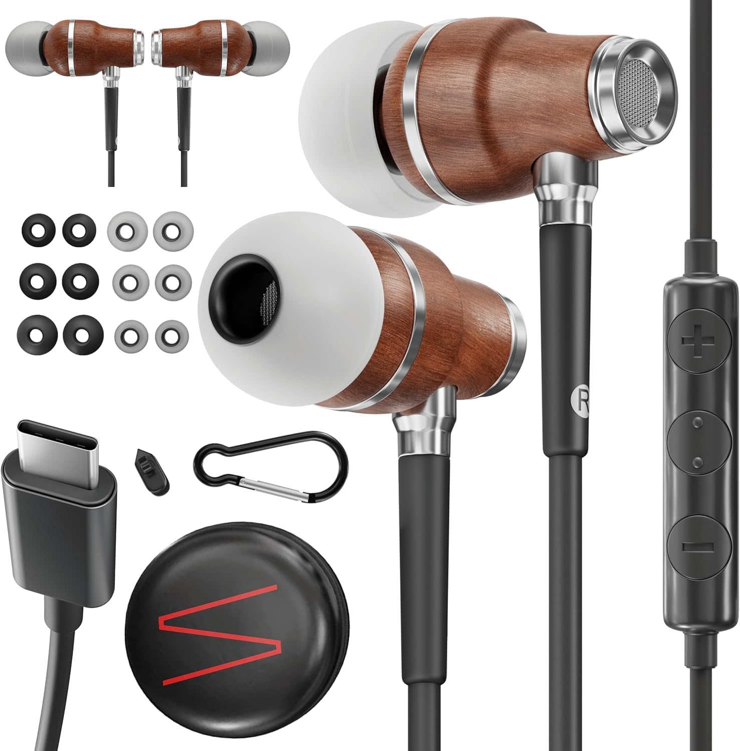 Symphonized Wired Earbuds with Microphone – 90% Noise Cancelling Ear buds with Mic, in Ear Headphones Wire for Computer & Phone