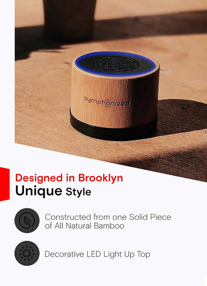 Symphonized NXT Premium Genuine One Piece Solid Hand Carved Bamboo Wood Bluetooth Portable Speaker. Compatible with All Bluetooth iOS Devices, All Android Devices and Mp3 Players