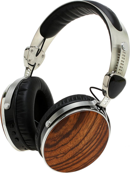 Symphonized Wraith 2.0 Bluetooth Genuine Wood Wireless Headphones with 3.5mm Cable Included for Wired Use