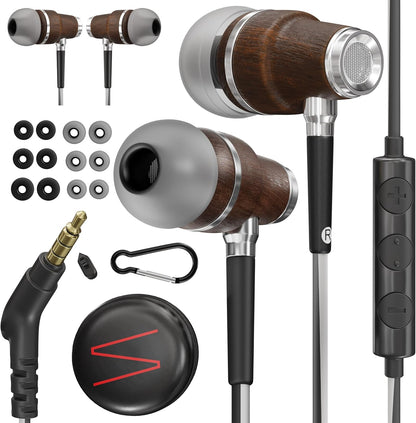 Symphonized Wired Earbuds with Microphone – 90% Noise Cancelling Ear buds with Mic, in Ear Headphones Wire for Computer & Phone, Earphones