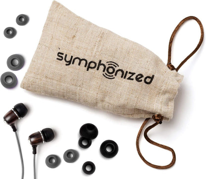 Symphonized Bling Premium Genuine Wood in-Ear Noise-isolating Headphones with Mic and Nylon Cable