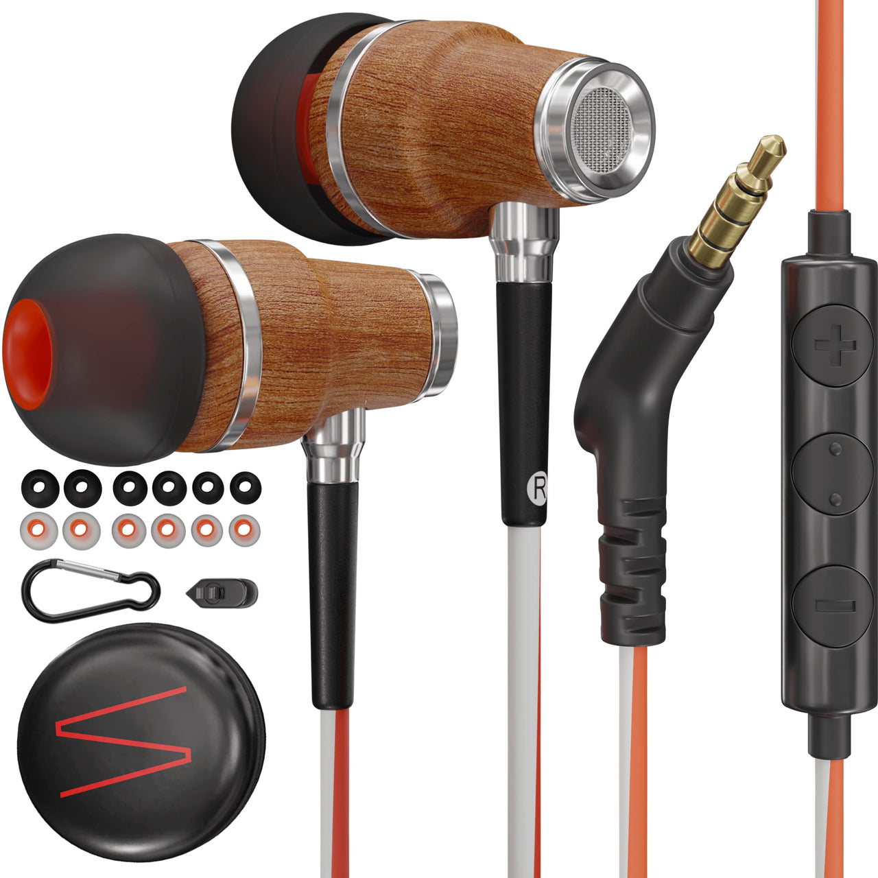 Symphonized Wired Earbuds with Microphone – 90% Noise Cancelling Ear buds with Mic, in Ear Headphones Wire for Computer & Phone