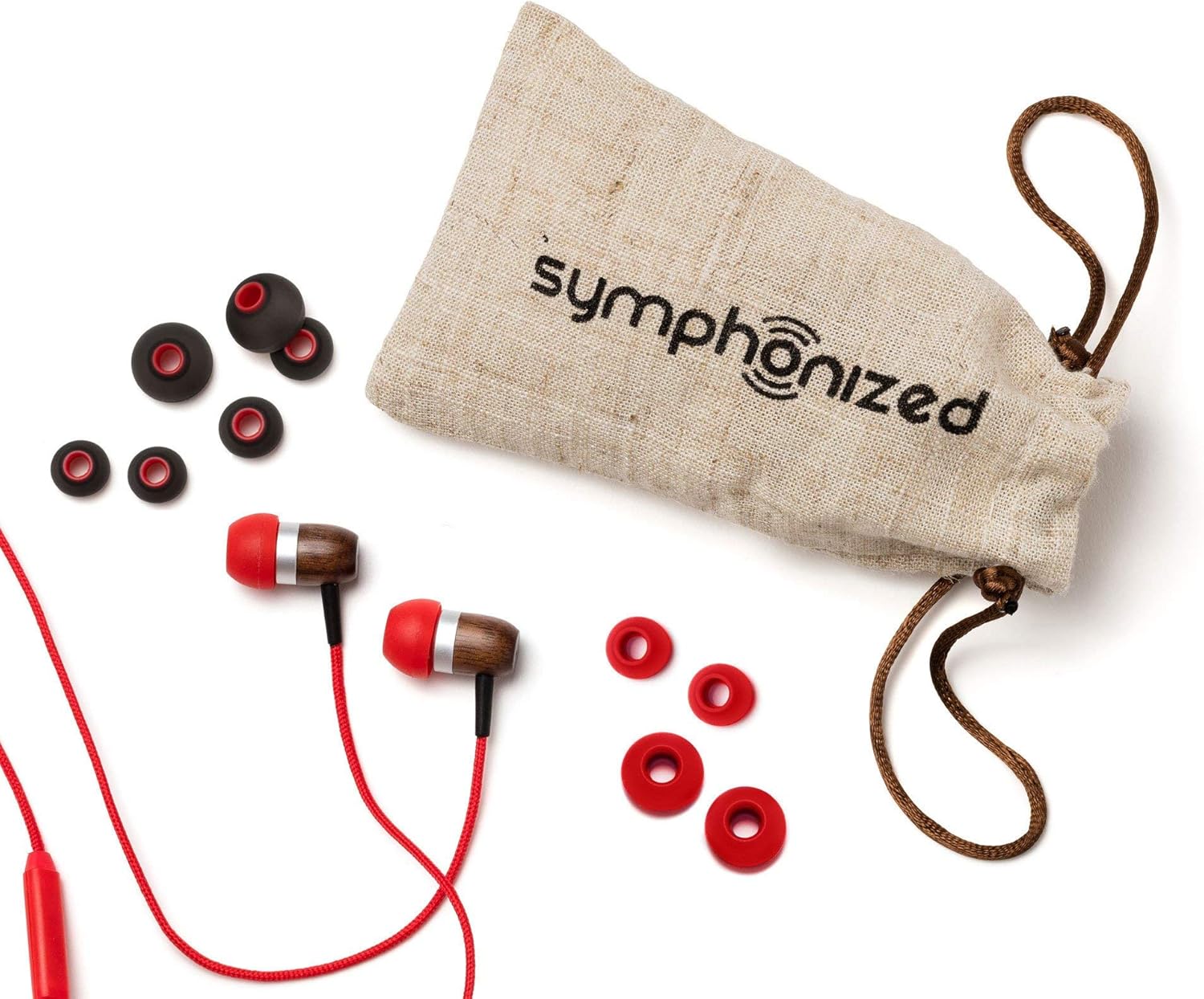 Symphonized GLXY Premium Genuine Wood in-Ear Noise-isolating Headphones with Mic and Nylon Cable