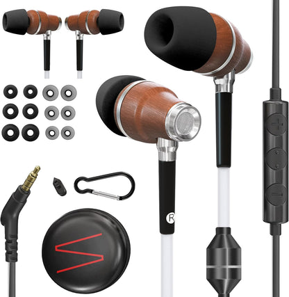 Symphonized Wired Earbuds with Microphone – 90% Noise Cancelling Ear buds with Mic, in Ear Headphones Wire for Computer & Phone, Earphones