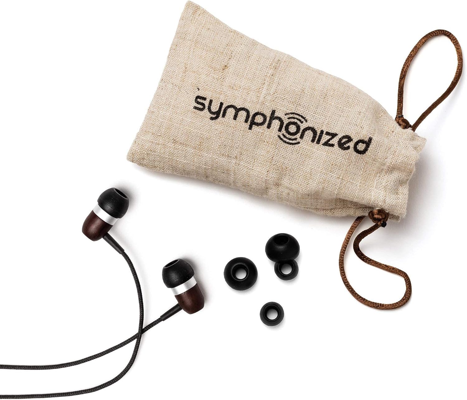 Symphonized GLXY Premium Genuine Wood in-Ear Noise-isolating Headphones with Mic and Nylon Cable