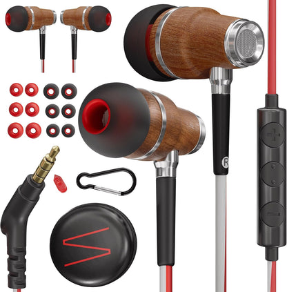 Symphonized Wired Earbuds with Microphone – 90% Noise Cancelling Ear buds with Mic, in Ear Headphones Wire for Computer & Phone