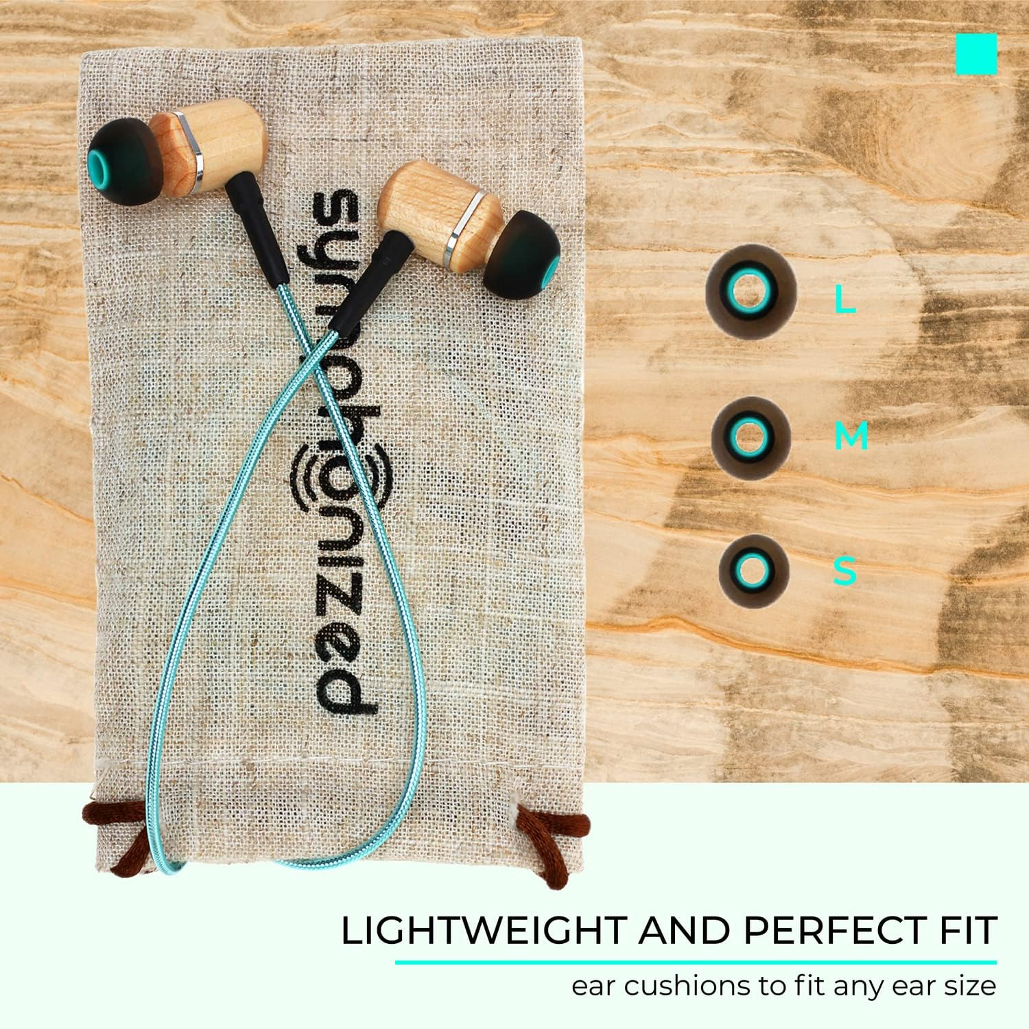 Symphonized MTRX 2.0 Premium Wired Earbuds - Wood in-Ear Headphones with Microphone & Volume Control, Noise Isolation - Corded Ear Buds for Android - Earphones for Computer & Laptop