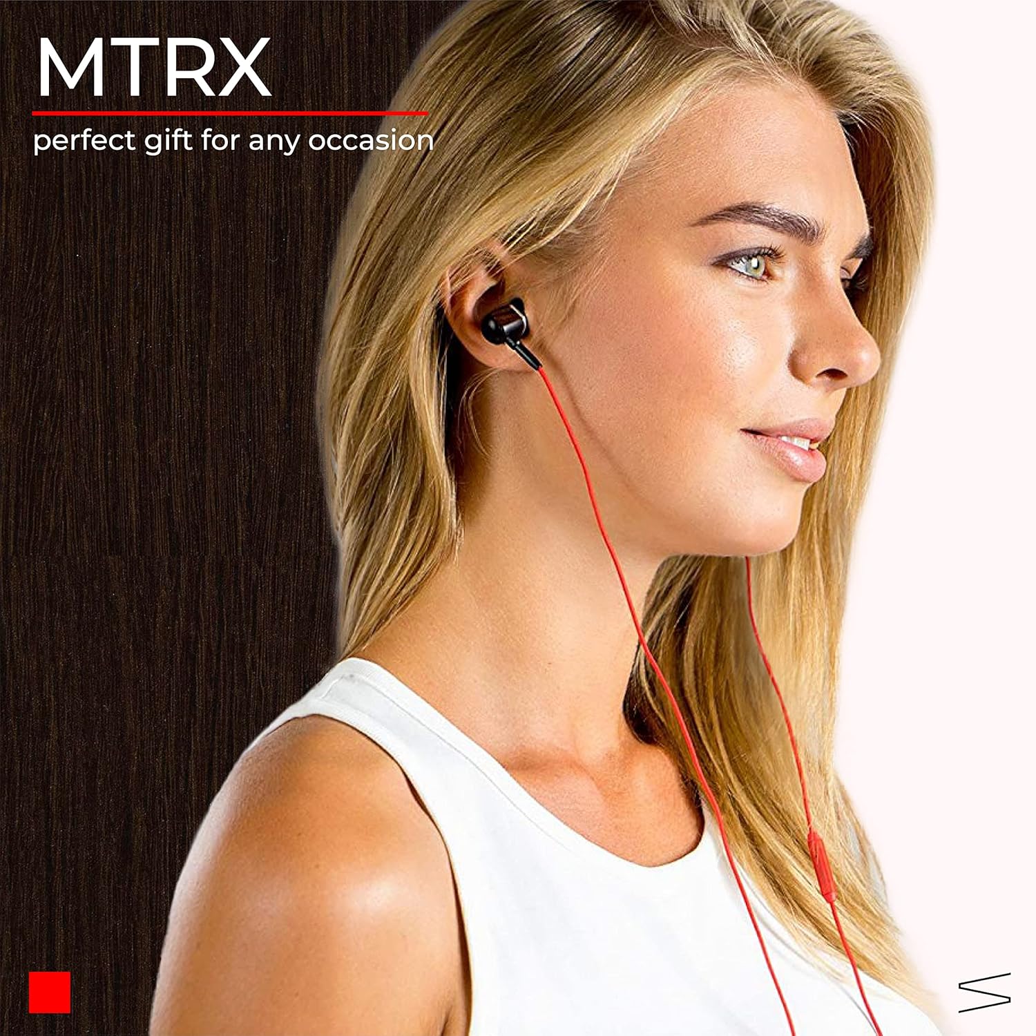 Symphonized MTRX Premium Genuine Wood in-Ear Noise-isolating Headphones with Mic and Nylon Cable