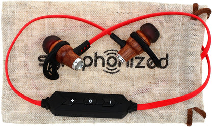 Symphonized NRG Bluetooth Wireless Wood in-Ear Noise-isolating Headphones, Earbuds, Earphones with Mic & Volume Control