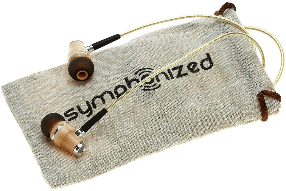 Symphonized NRG 2.0 Wood Earbuds Wired, in Ear Headphones with Microphone for Computer & Laptop, Noise Isolating Earphones for Cell Phone, Ear Buds with Booming Bass