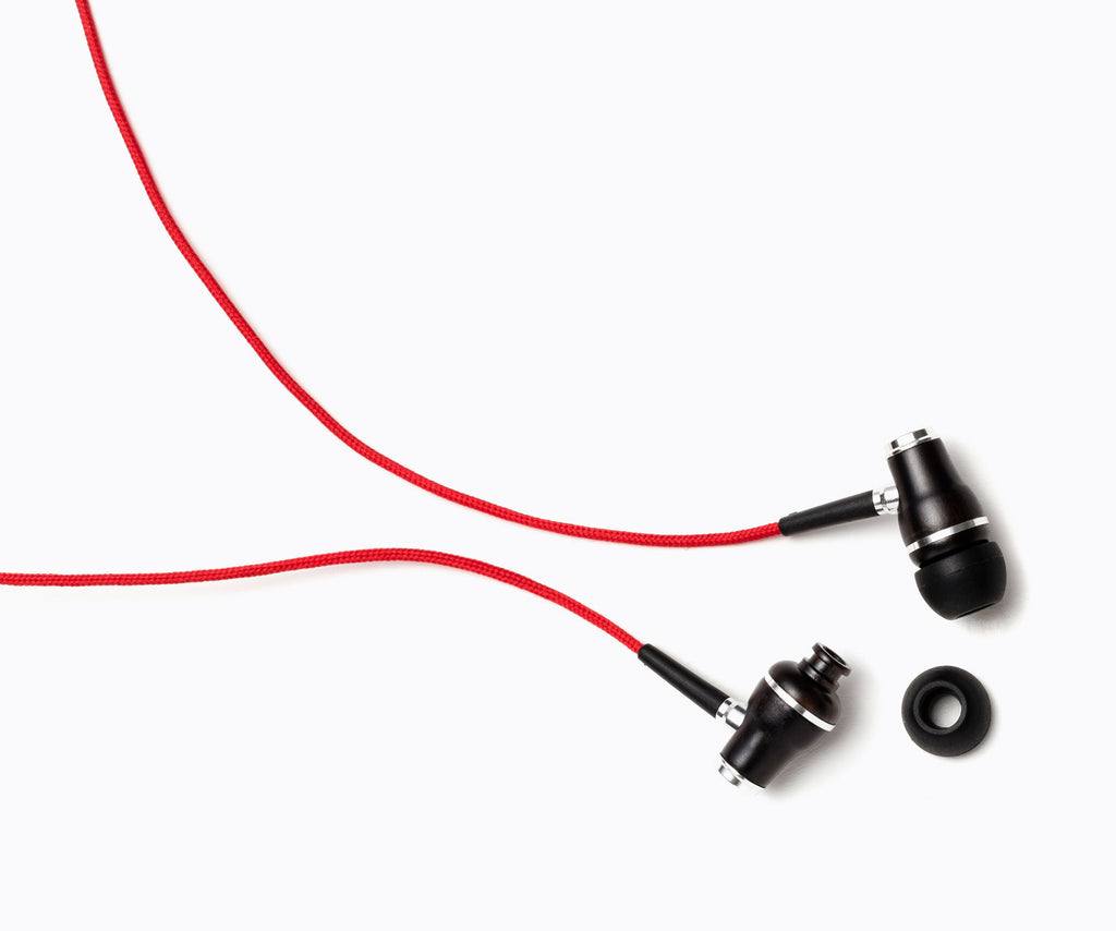NRG In-Ear Wood Headphones - Red