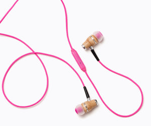 NRG In-Ear Wood Headphones - Pink