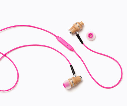 NRG In-Ear Wood Headphones - Pink