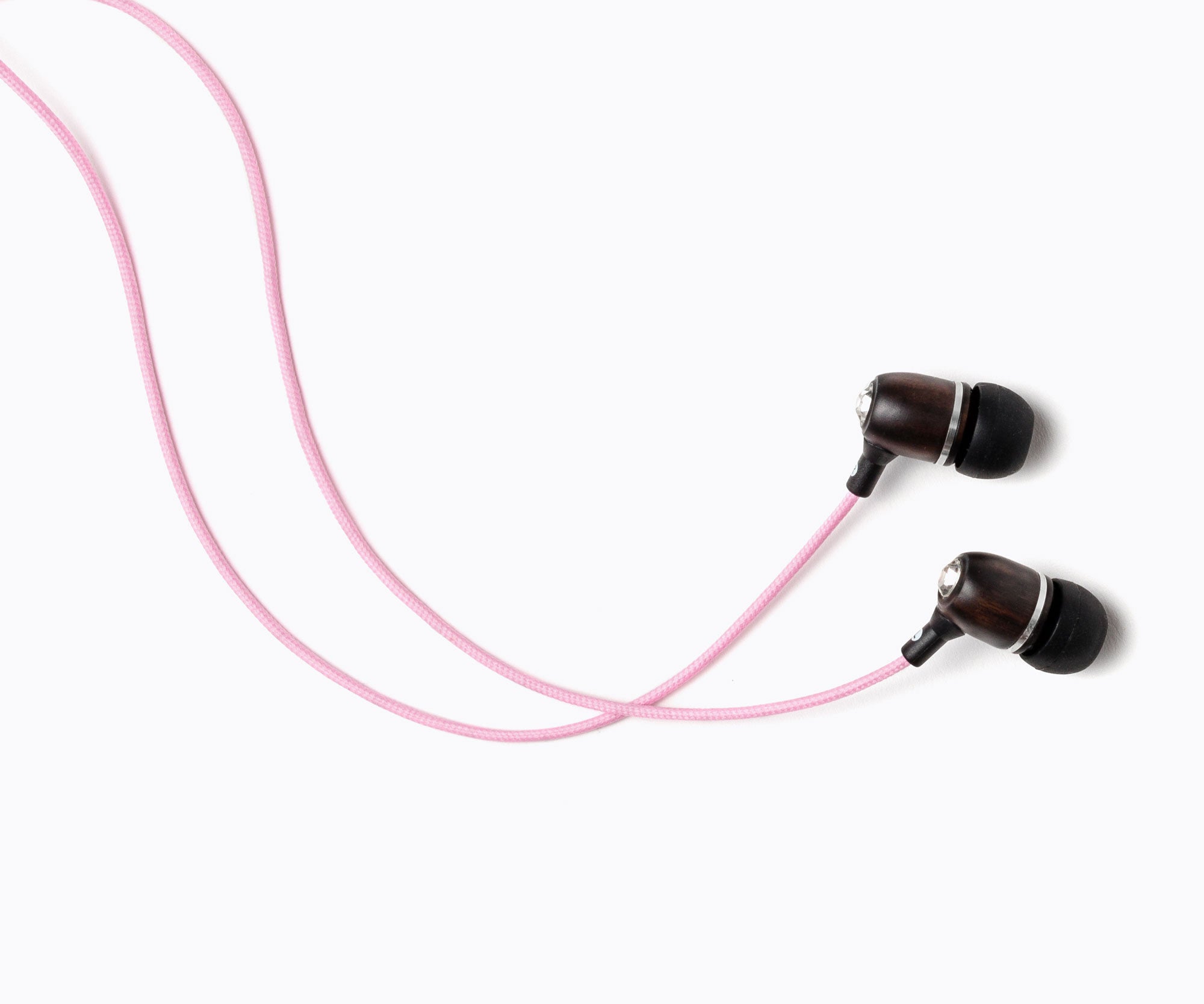 Bling In-Ear Wood Headphones - Pink