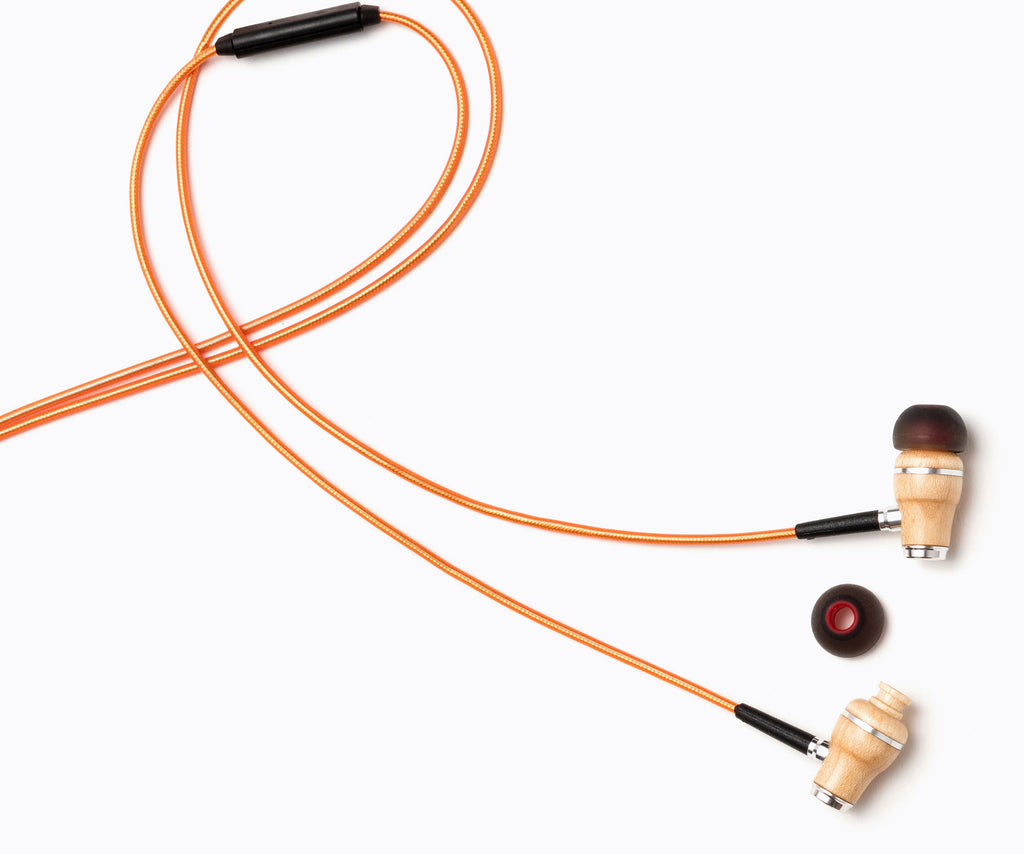NRG 2.0 In-Ear Wood Headphones - Metallic Orange