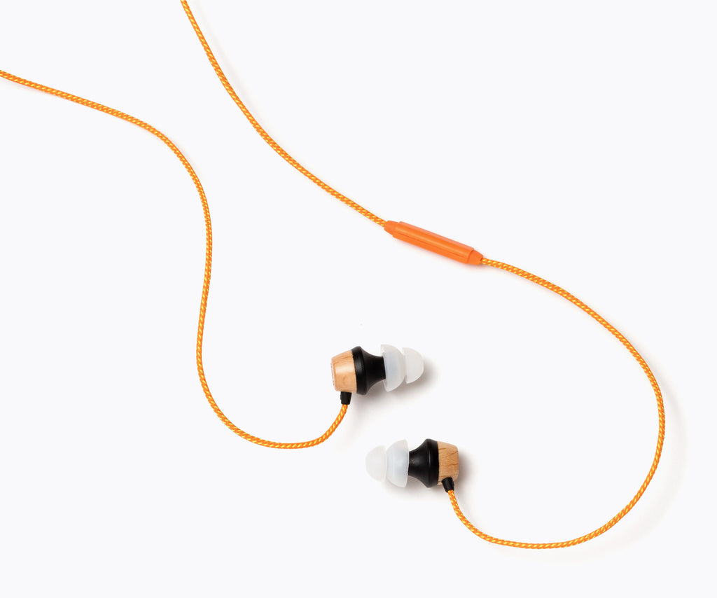 ALN In-Ear Wood Headphones - Orange Stripe
