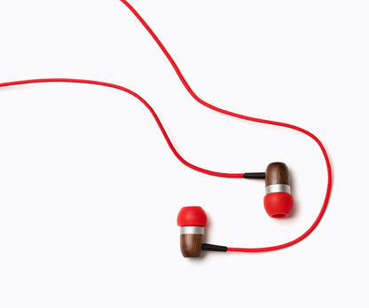 GLXY In-Ear Wood Headphones - Red