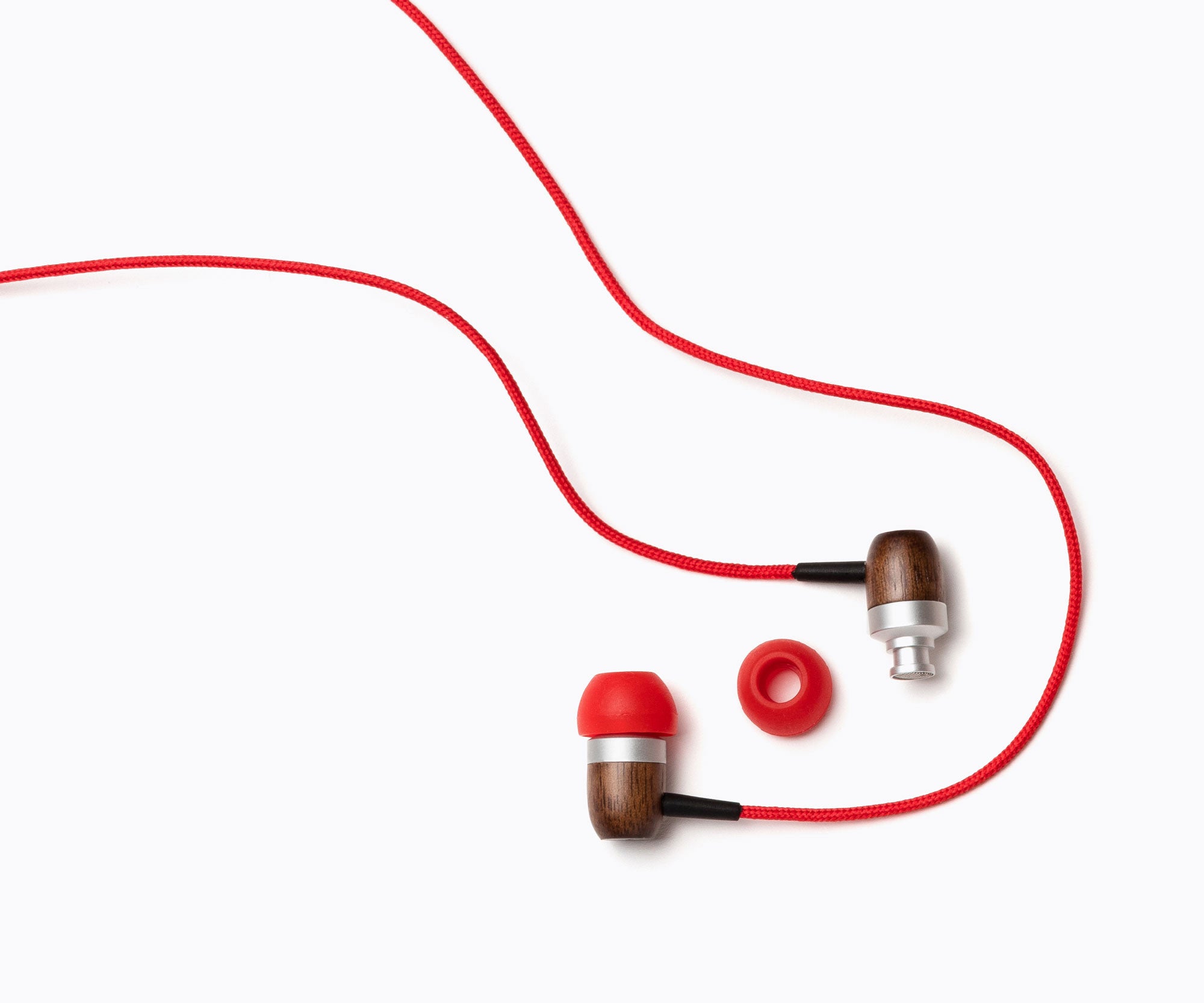 GLXY In-Ear Wood Headphones - Red