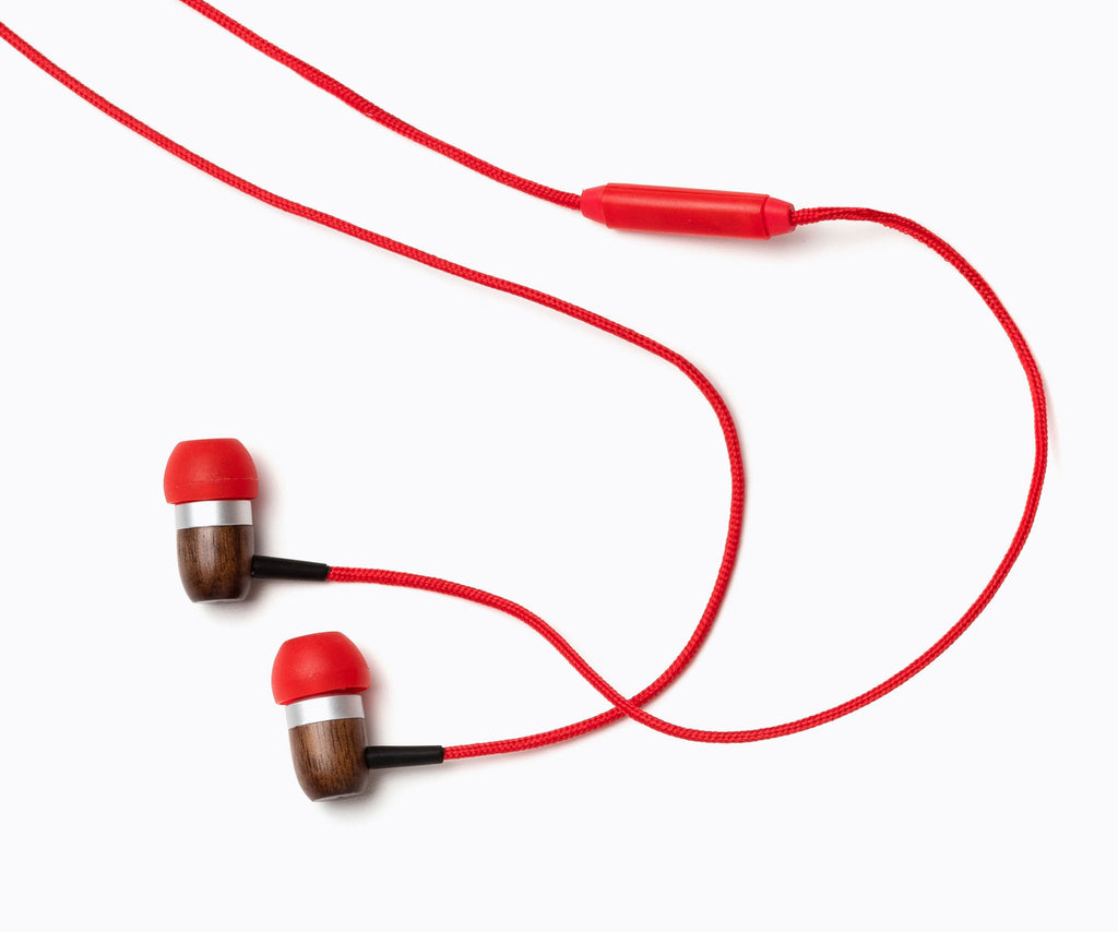 GLXY In-Ear Wood Headphones - Red
