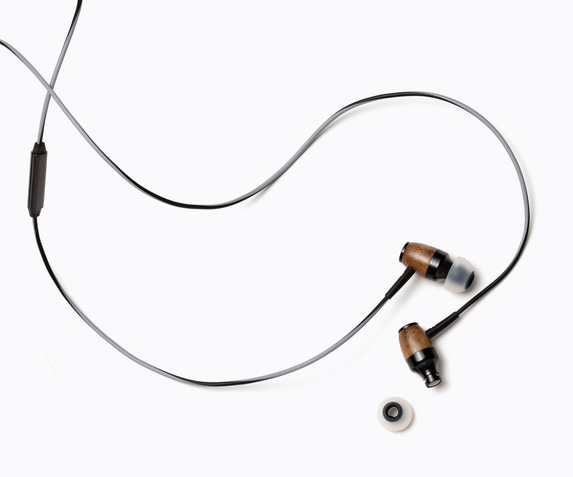 DRM In-Ear Wood Headphones - Gray and Black