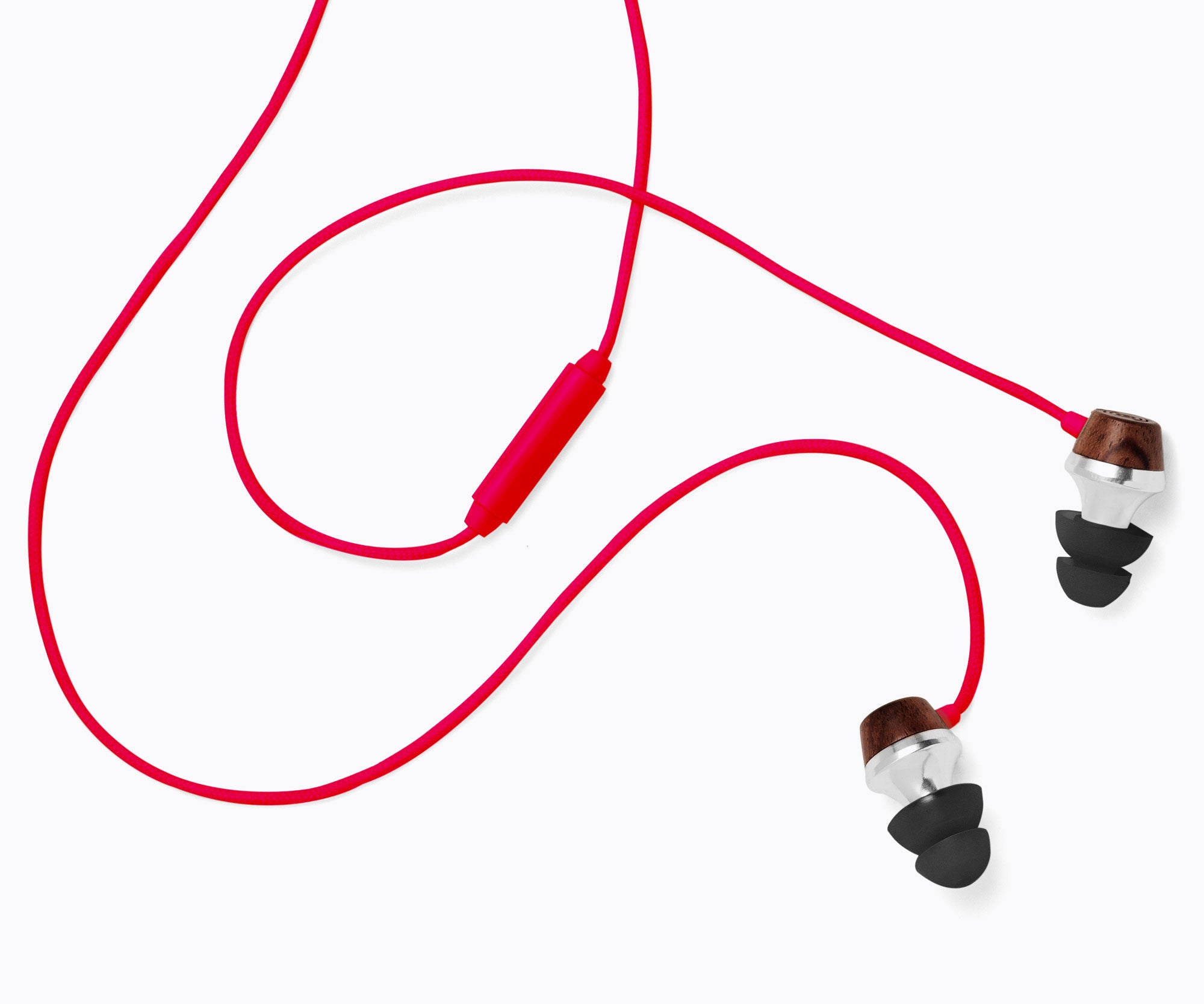 ALN In-Ear Wood Headphones - Red
