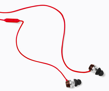 ALN In-Ear Wood Headphones - Red