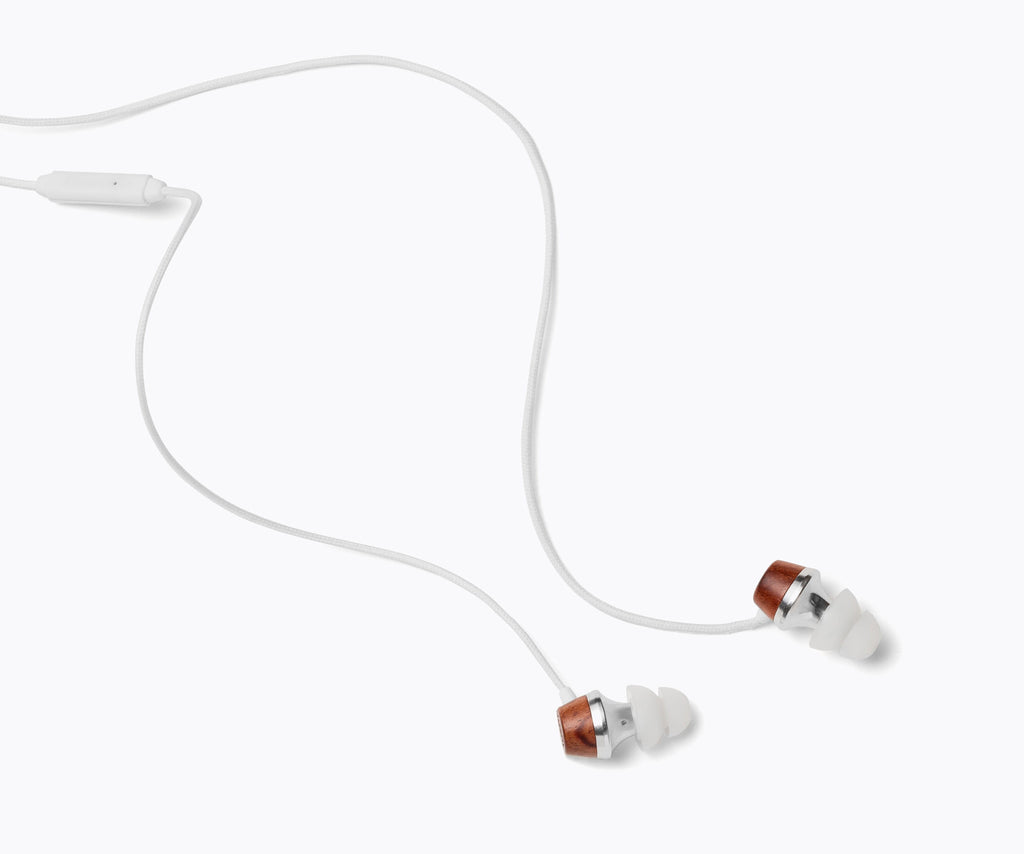 ALN In-Ear Wood Headphones - White