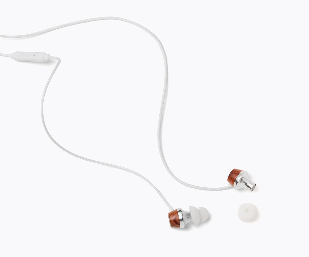 ALN In-Ear Wood Headphones - White