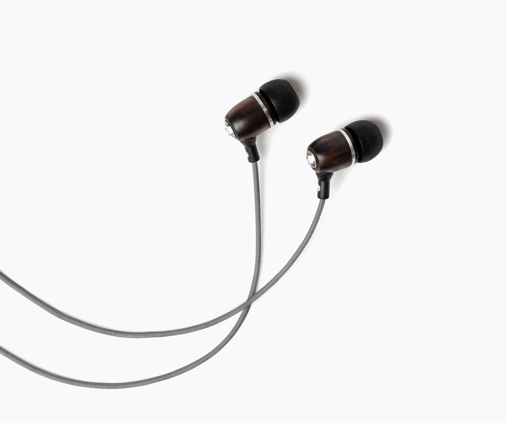 Bling In-Ear Wood Headphones - Gray