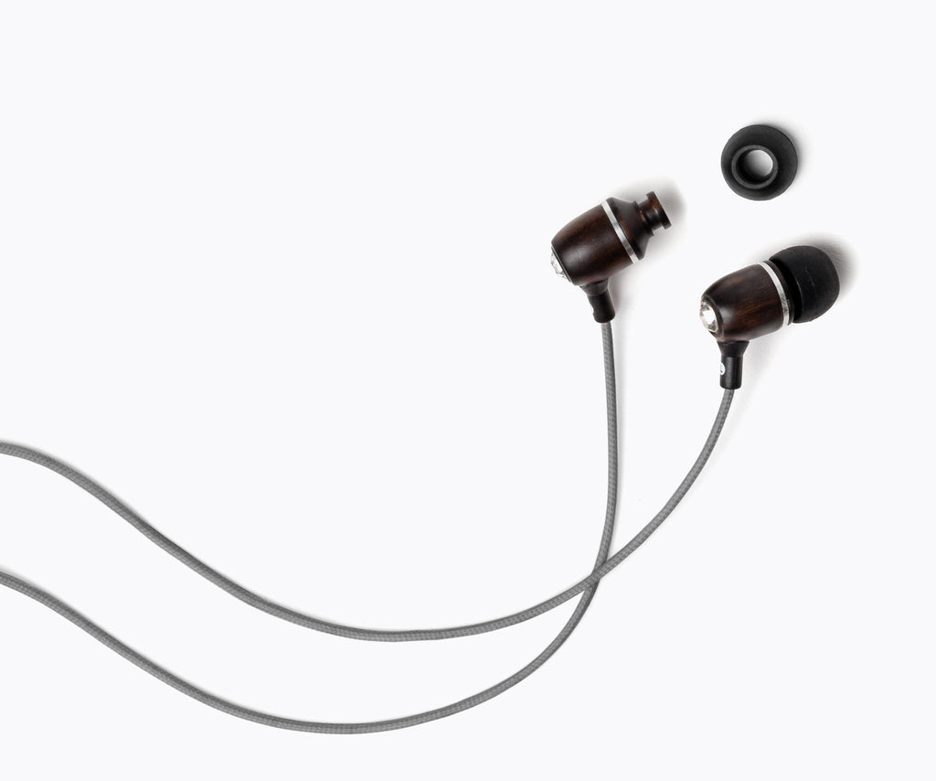 Bling In-Ear Wood Headphones - Gray