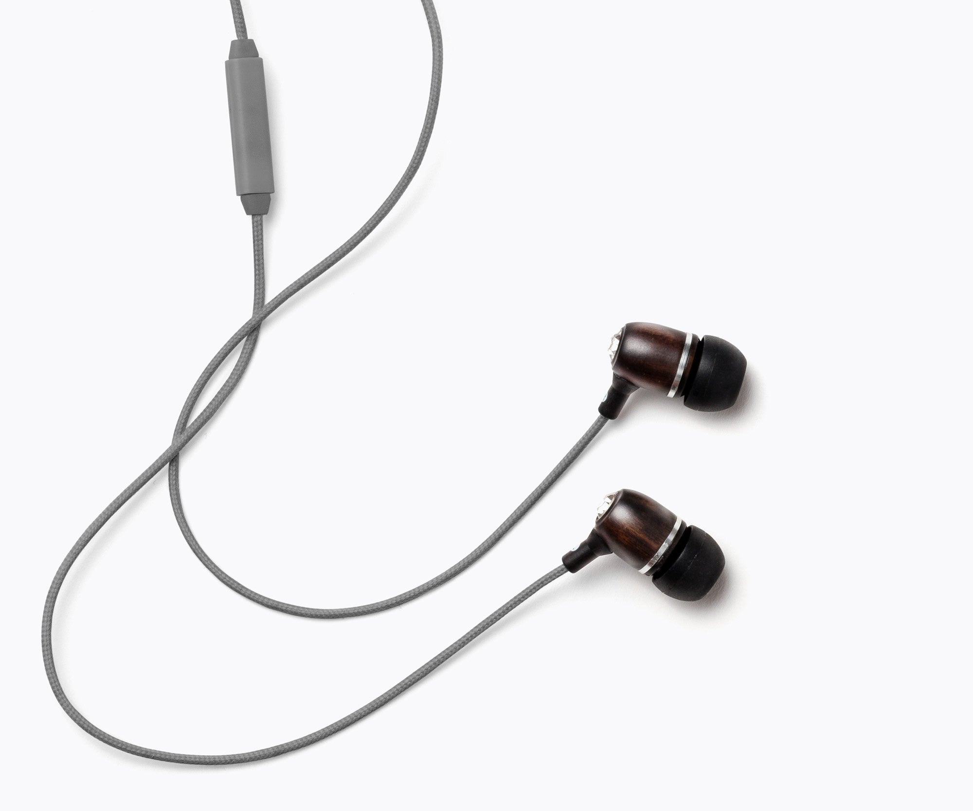 Bling In-Ear Wood Headphones - Gray